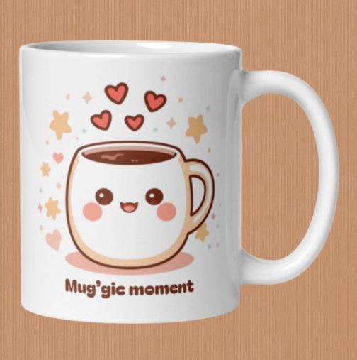 Mug kawaii “Mug’gic moment” | Cadeau mignon hiver & Noël | Tasse magique cocooning | Idée cadeau cosy et originale